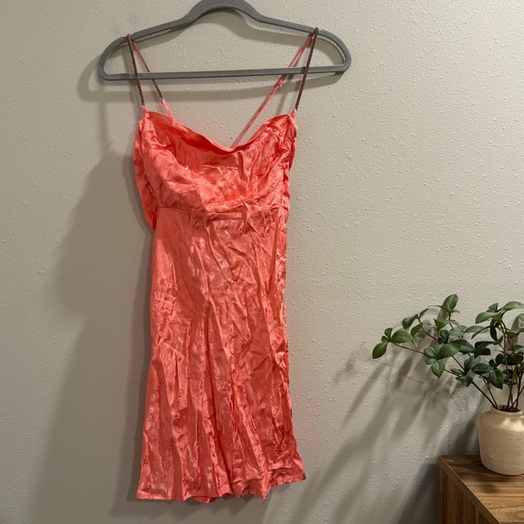 For Love and Lemons Large Pink Gabrielle Satin Mini Dress Party Event Cocktail - Picture 3 of 9